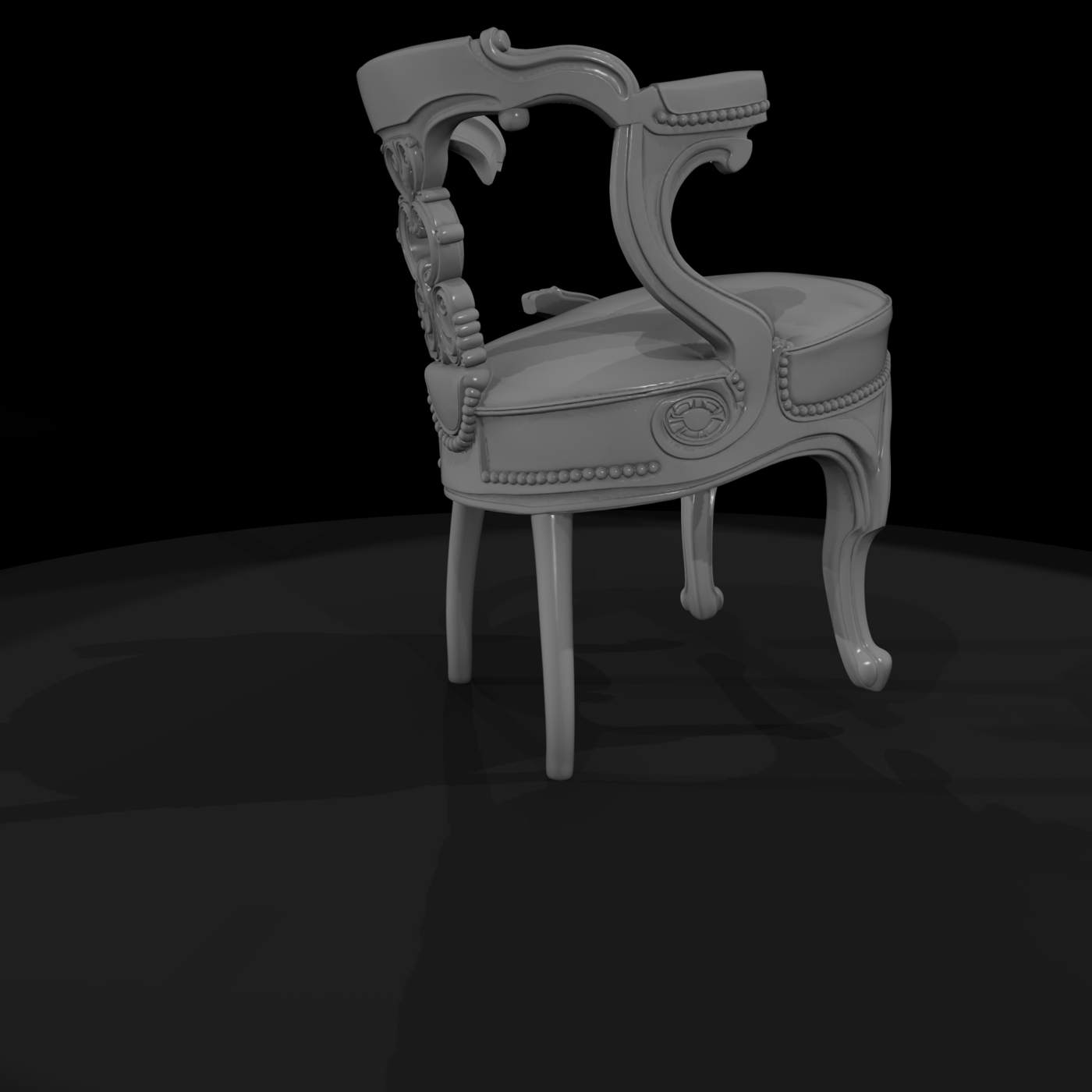 Rococo Vanity Armchair — Ornate Dressing Chair