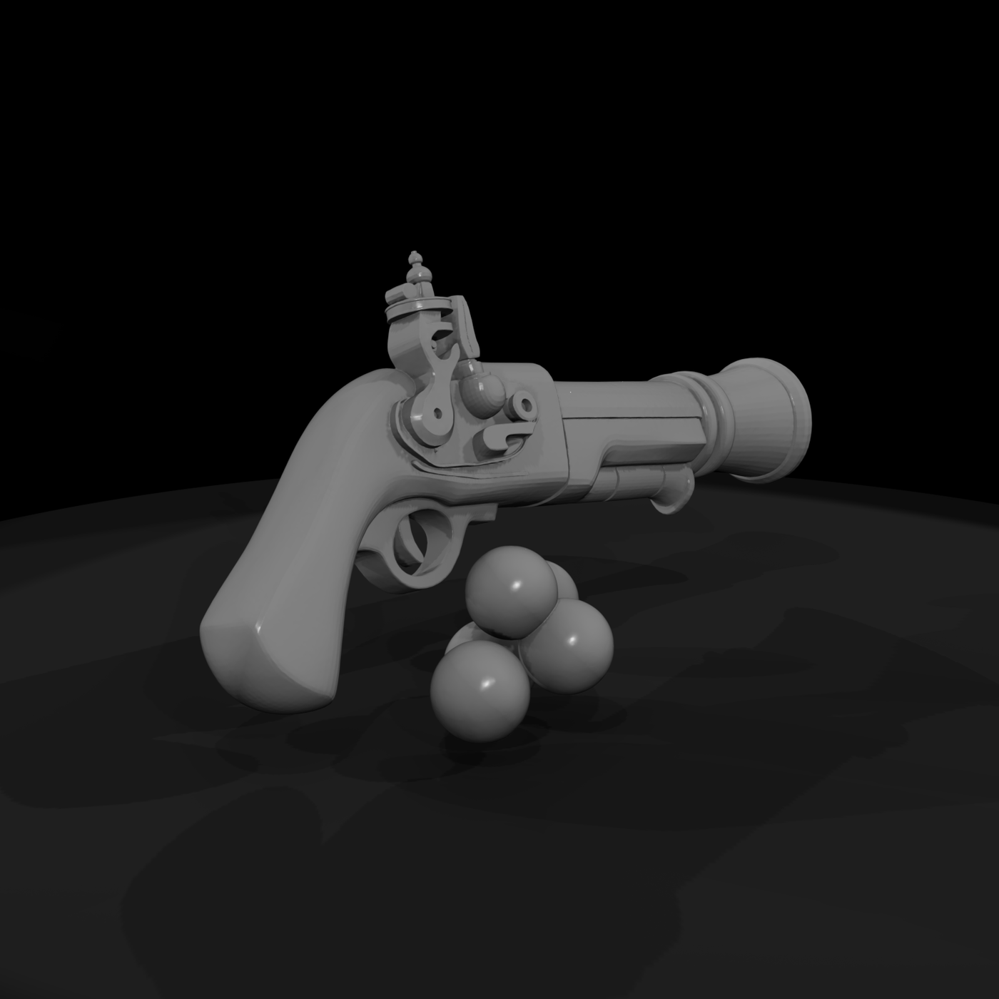 Stylized Flintlock Pirate Pistol