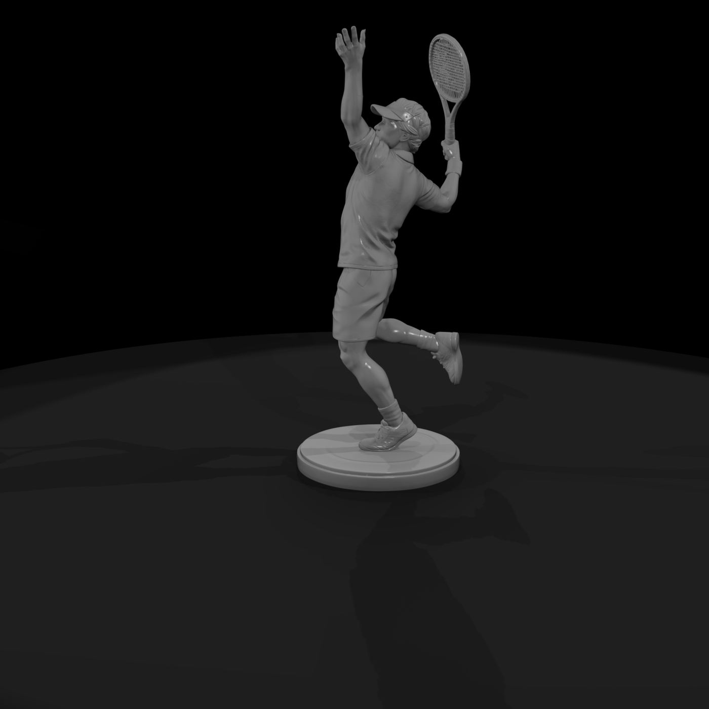 Tennis Player Serving