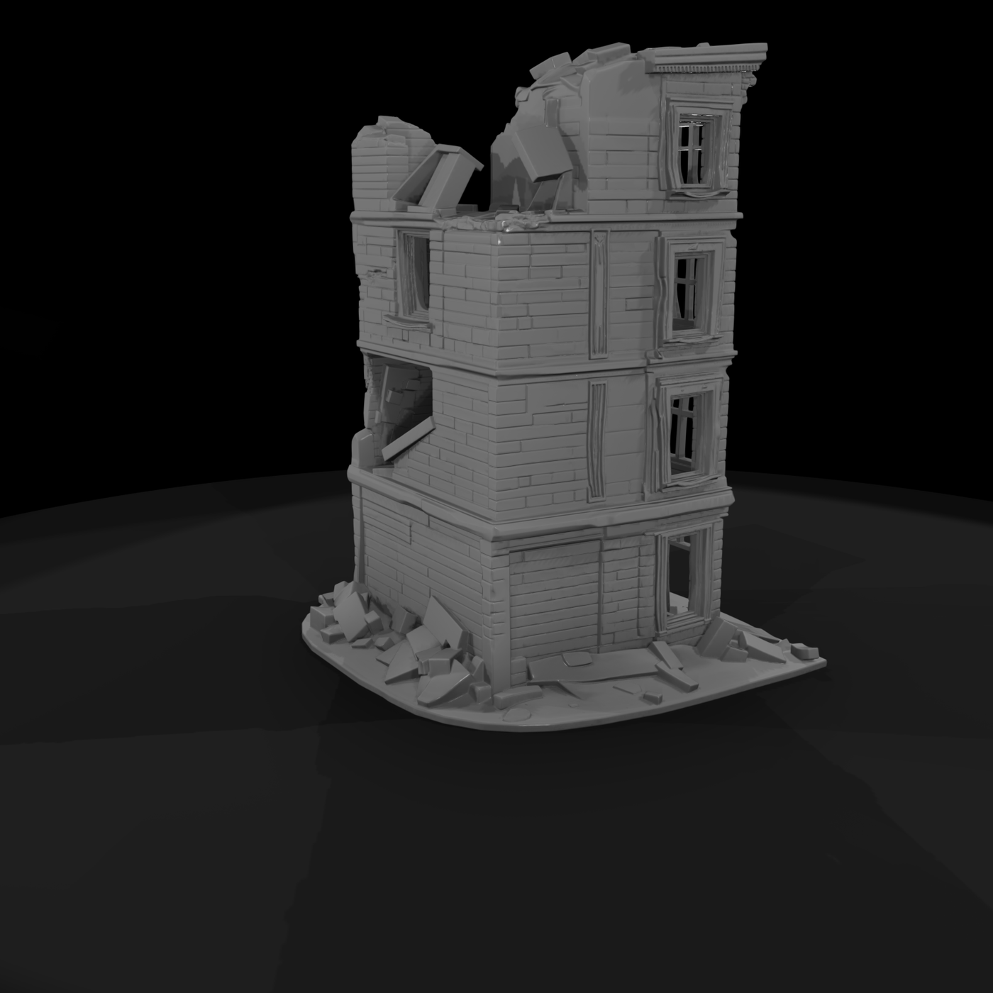 Ruined Brick Townhouse — Detailed
