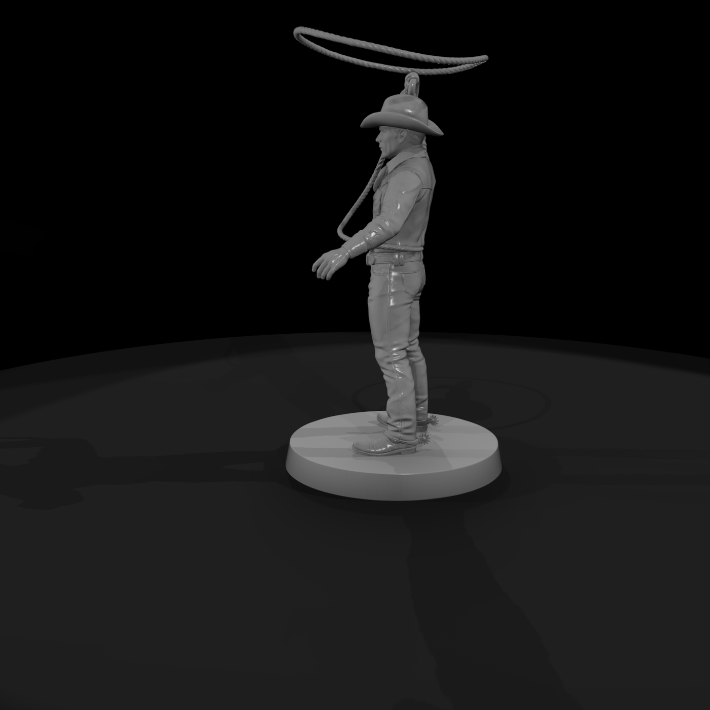 Rodeo Trick Roper Spinning a Lasso