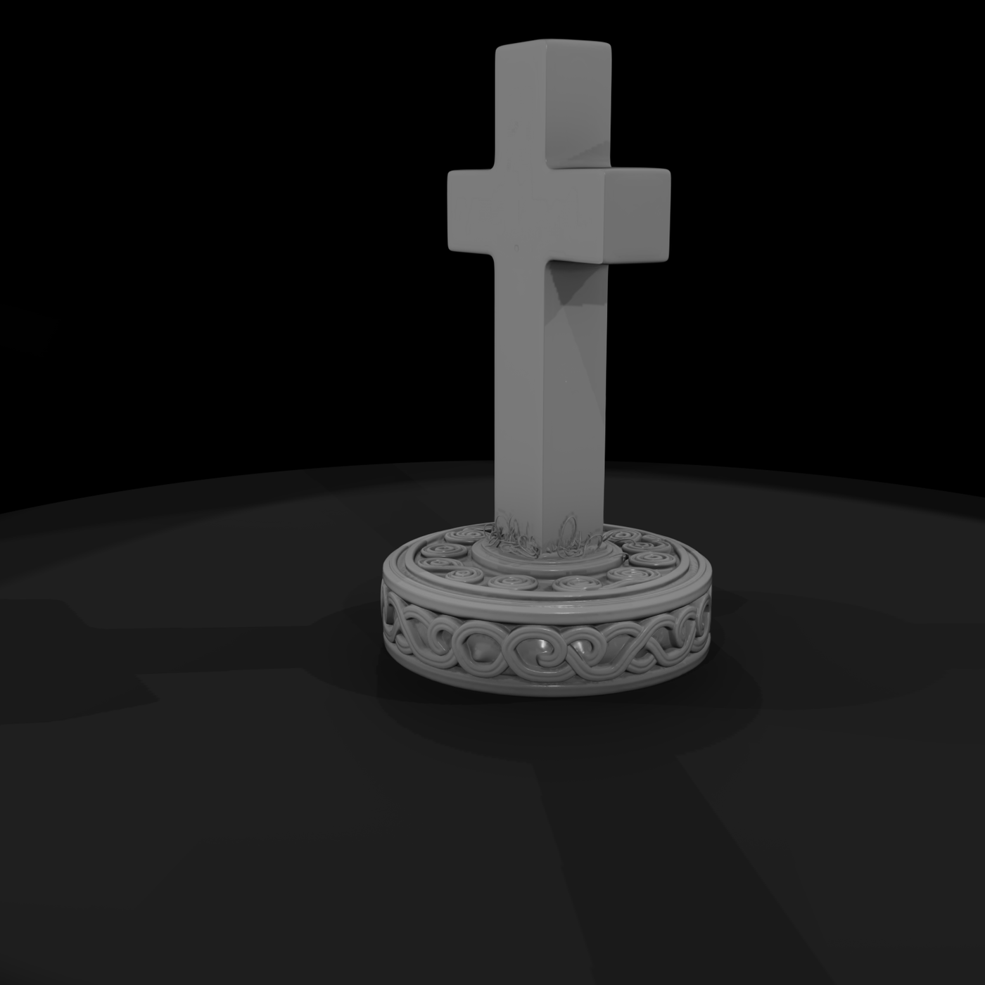 Ornate Celtic Cross Gravestone with Decorative Plinth