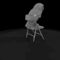 low-poly-barn-owl-on-folding-chair-3d-printable-miniature-966820 — thumbnail 6