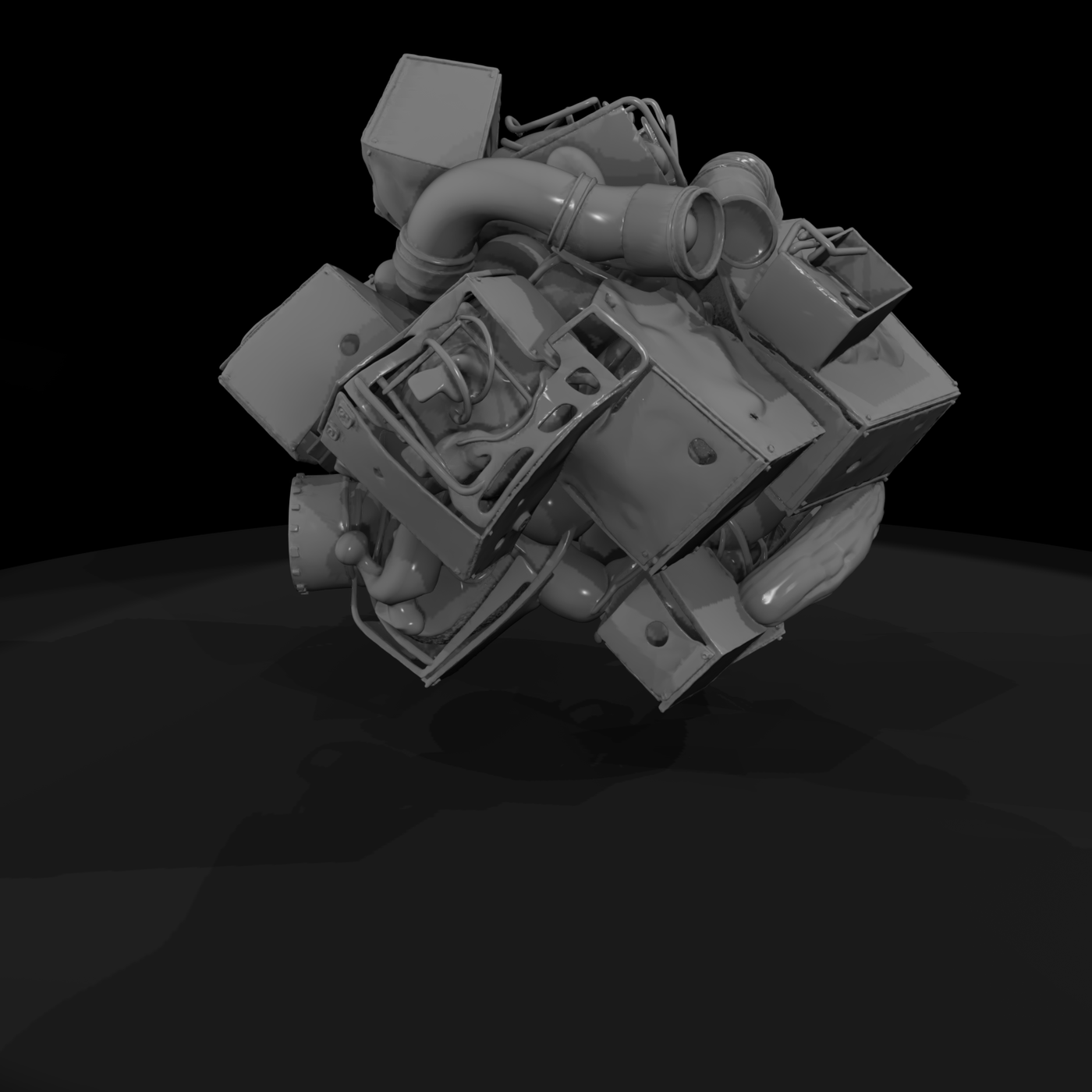 Stylized Industrial Scrap Pile
