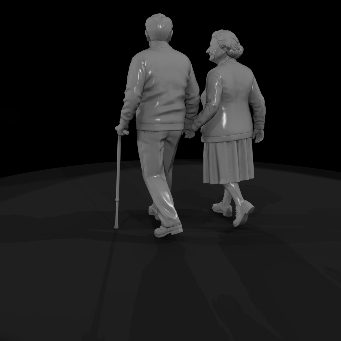 Elderly Couple Out for a Walk