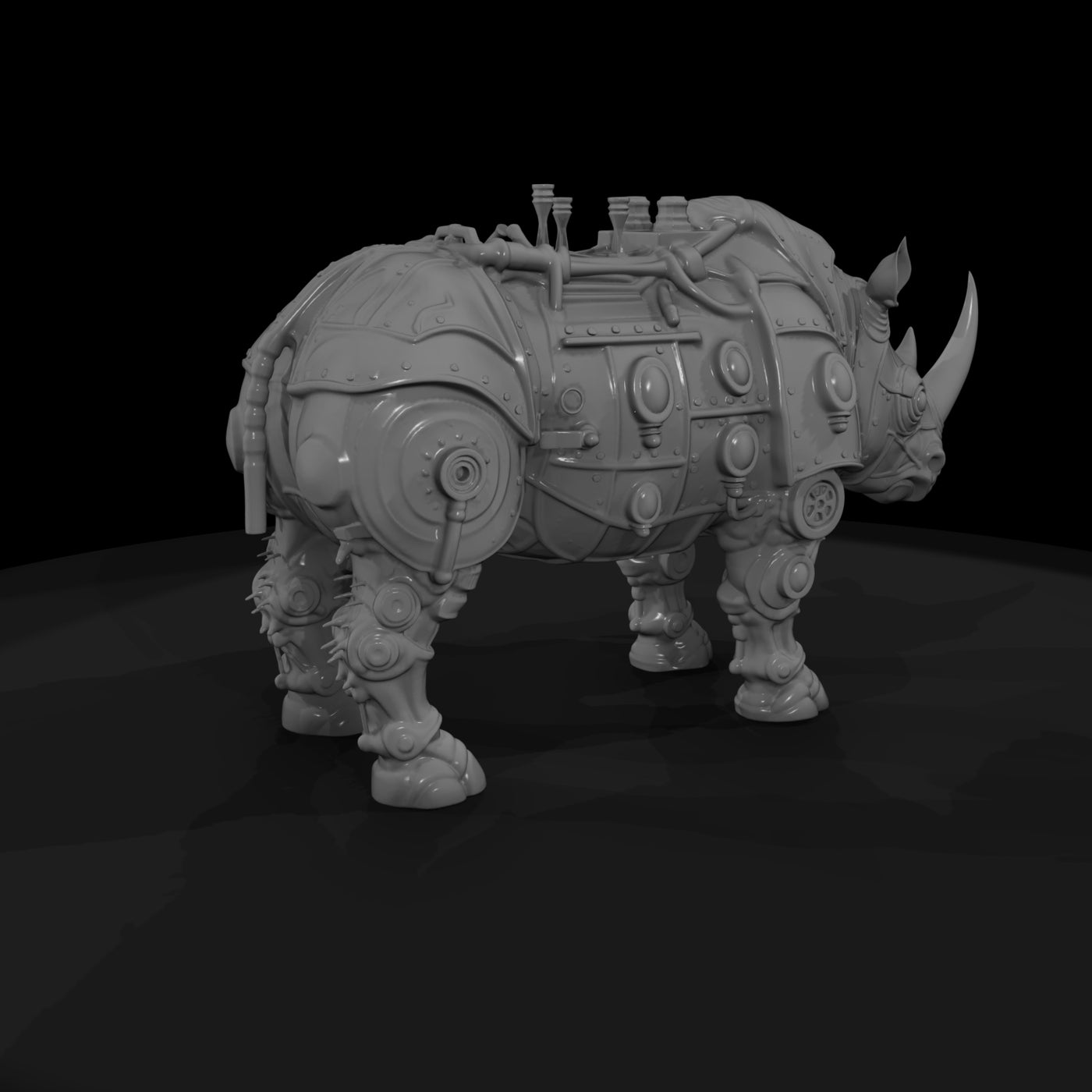 nightmare-clockwork-creatures-mechanical-rhino