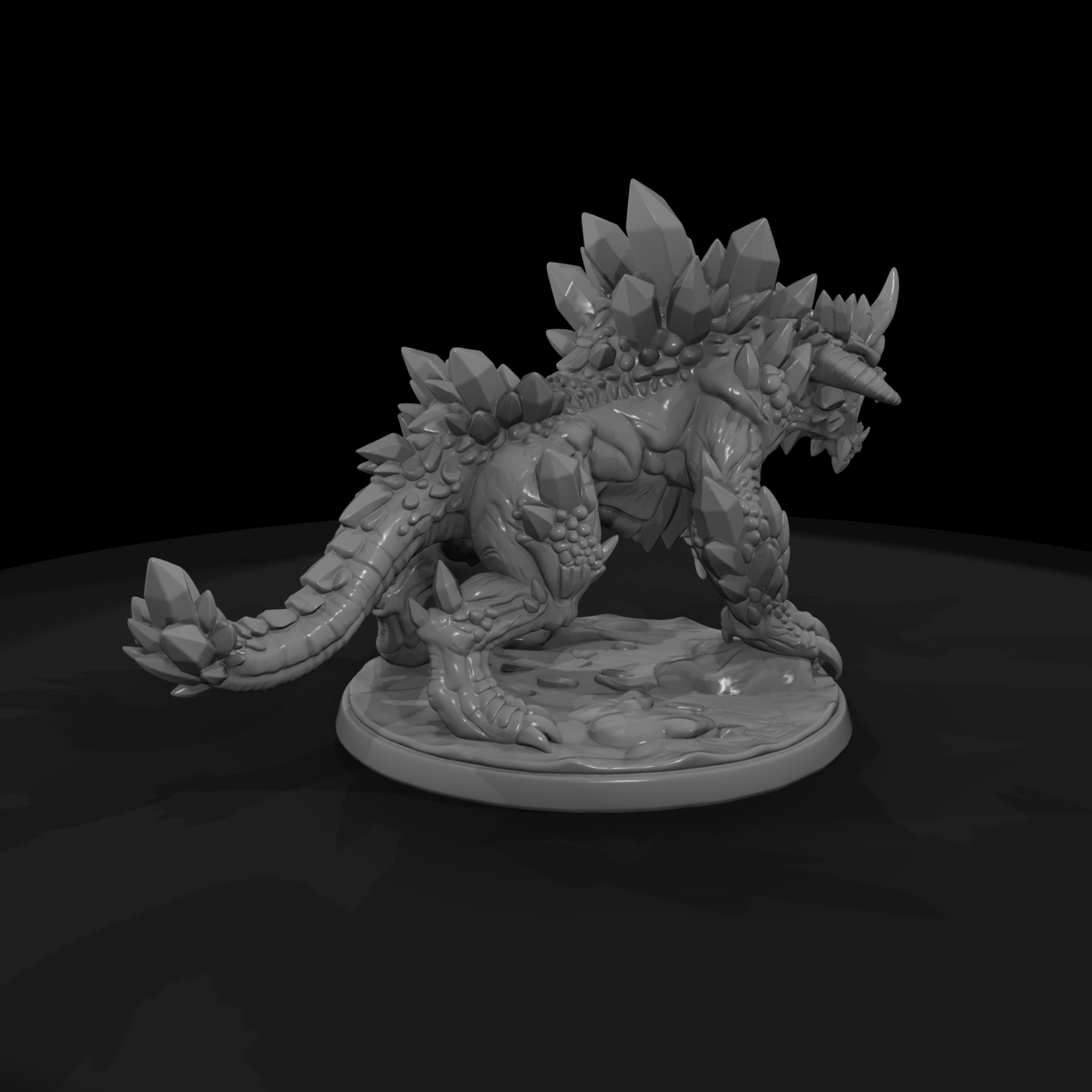 Stylized Crystal Spiked Feral Demon Miniature Xmoh