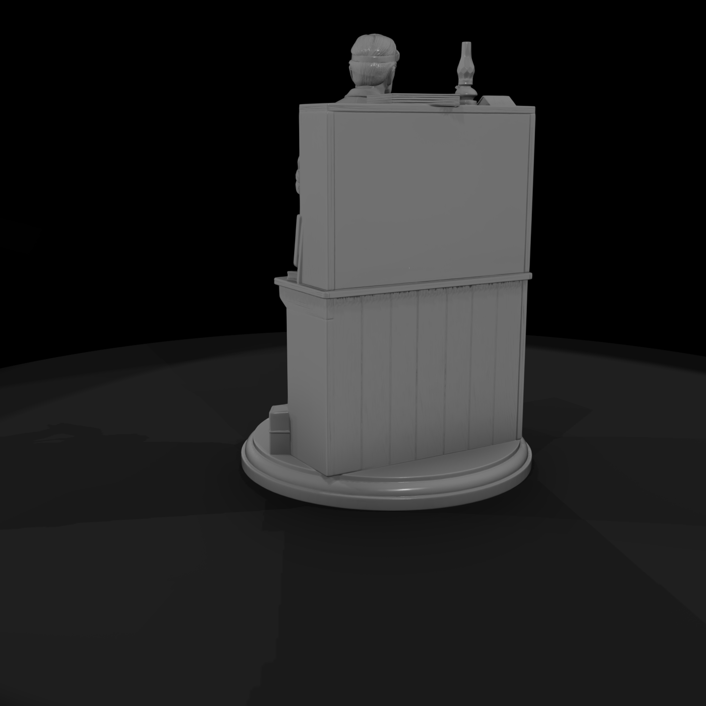 Old West Postmaster at Sorting Desk