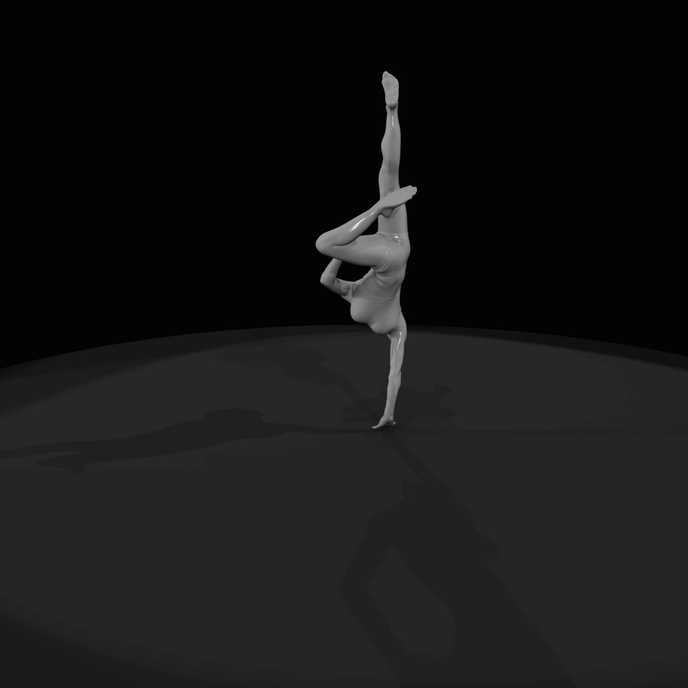 Acrobatic Dancer in Inverted Split