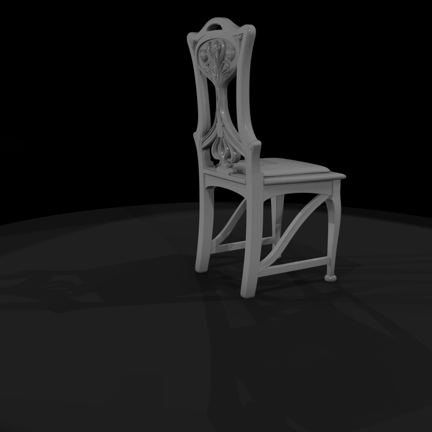 Art Nouveau Carved Dining Chair