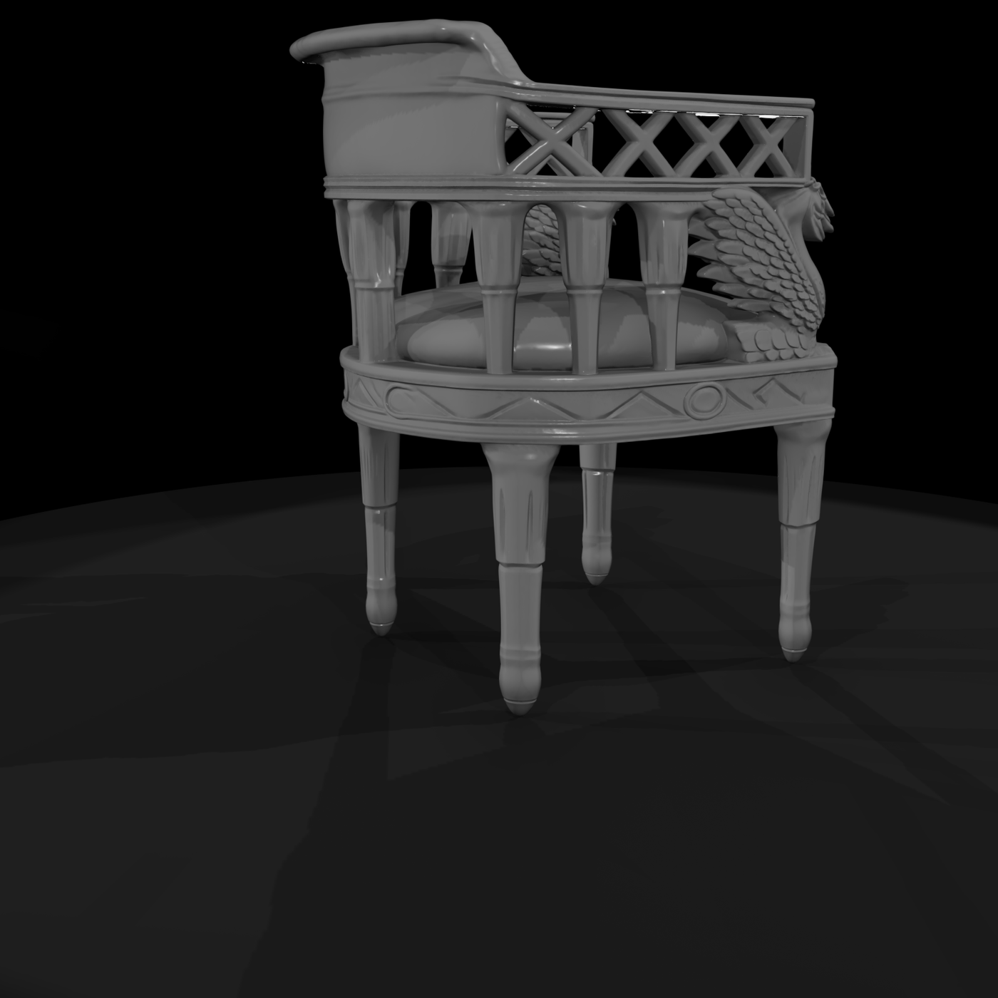 Neoclassical Swan Armchair