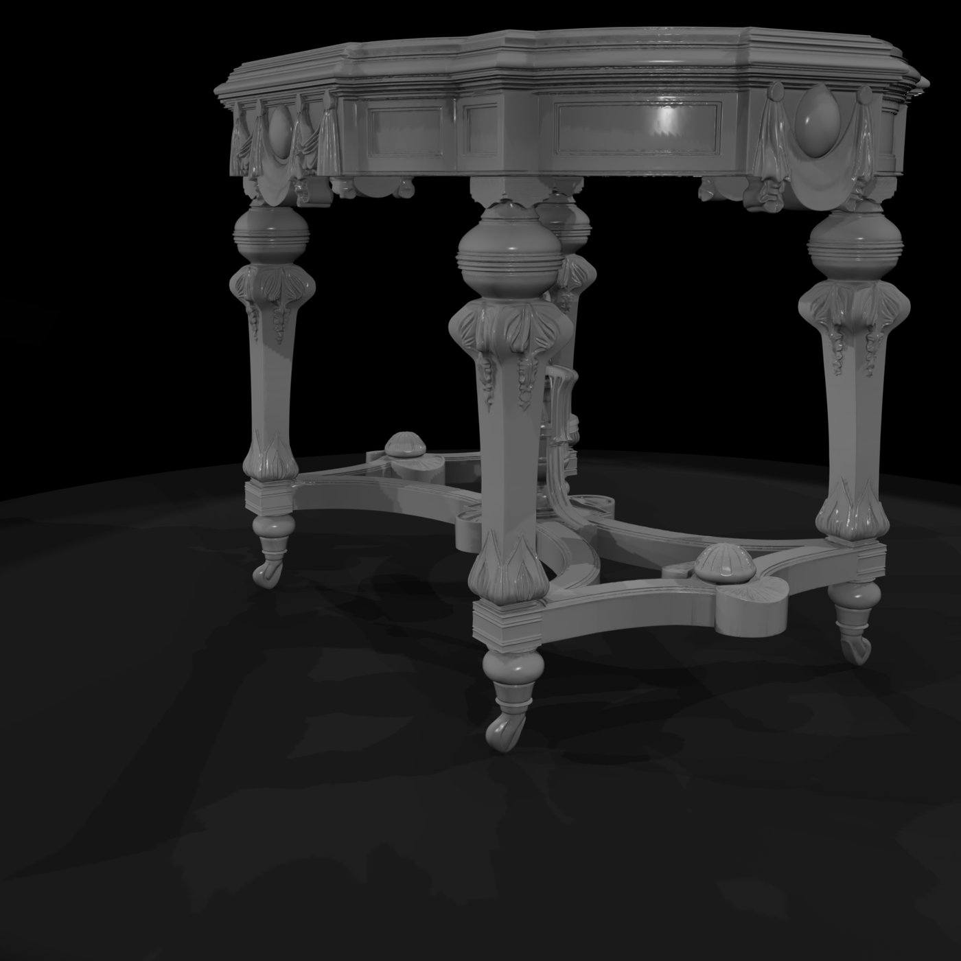 Ornate Neoclassical Carved Accent Side Table 6Avek