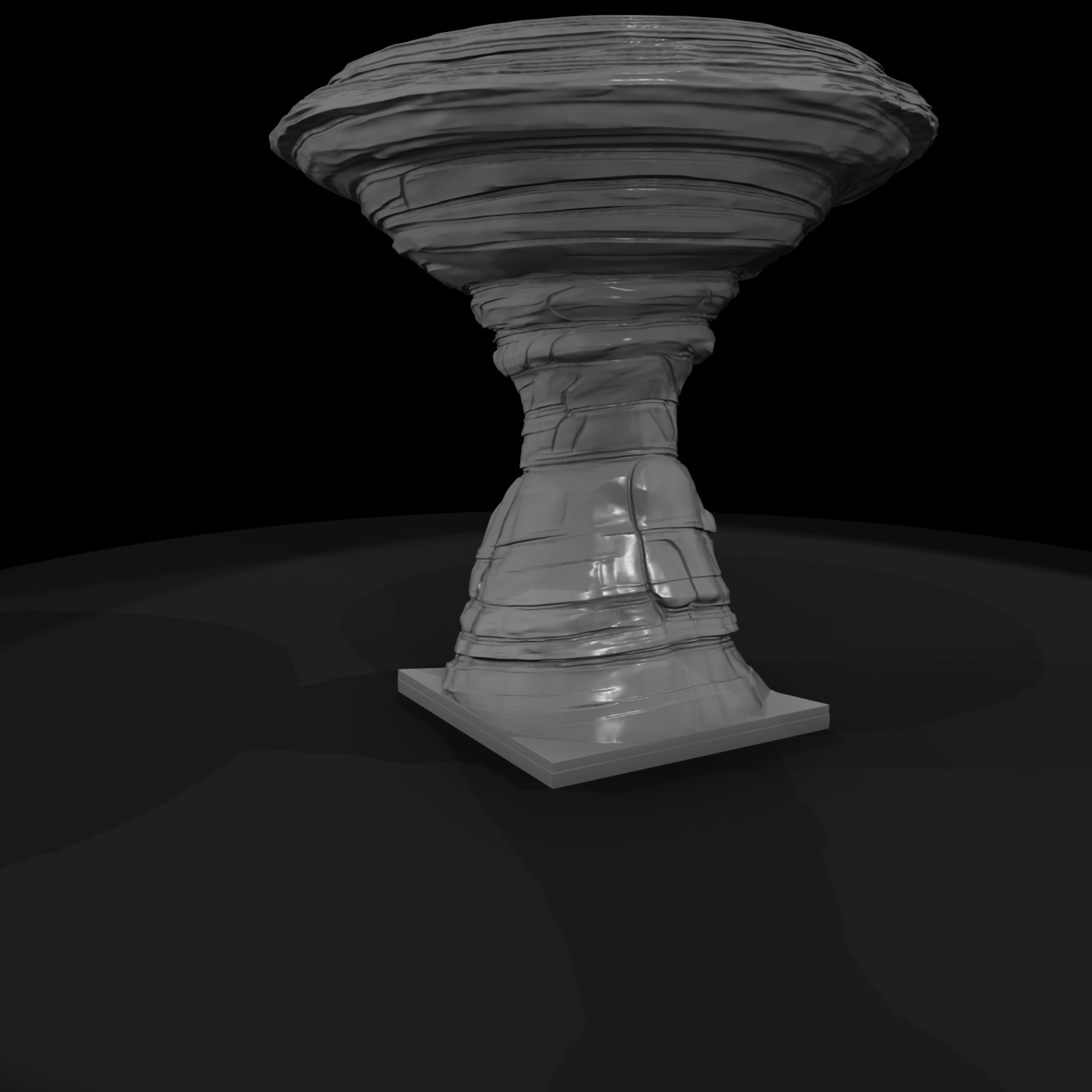 Stylized Stratified Rock Pedestal Table