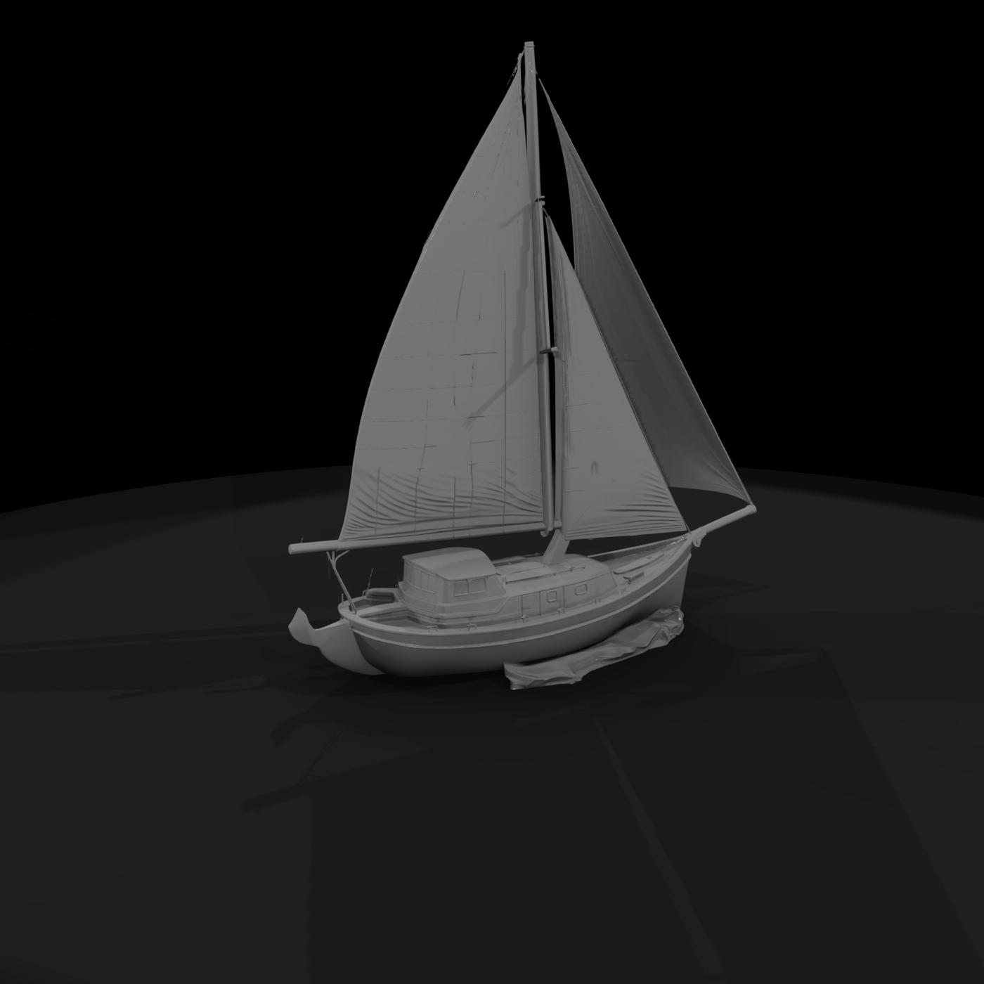 Stylized Sailing Yacht