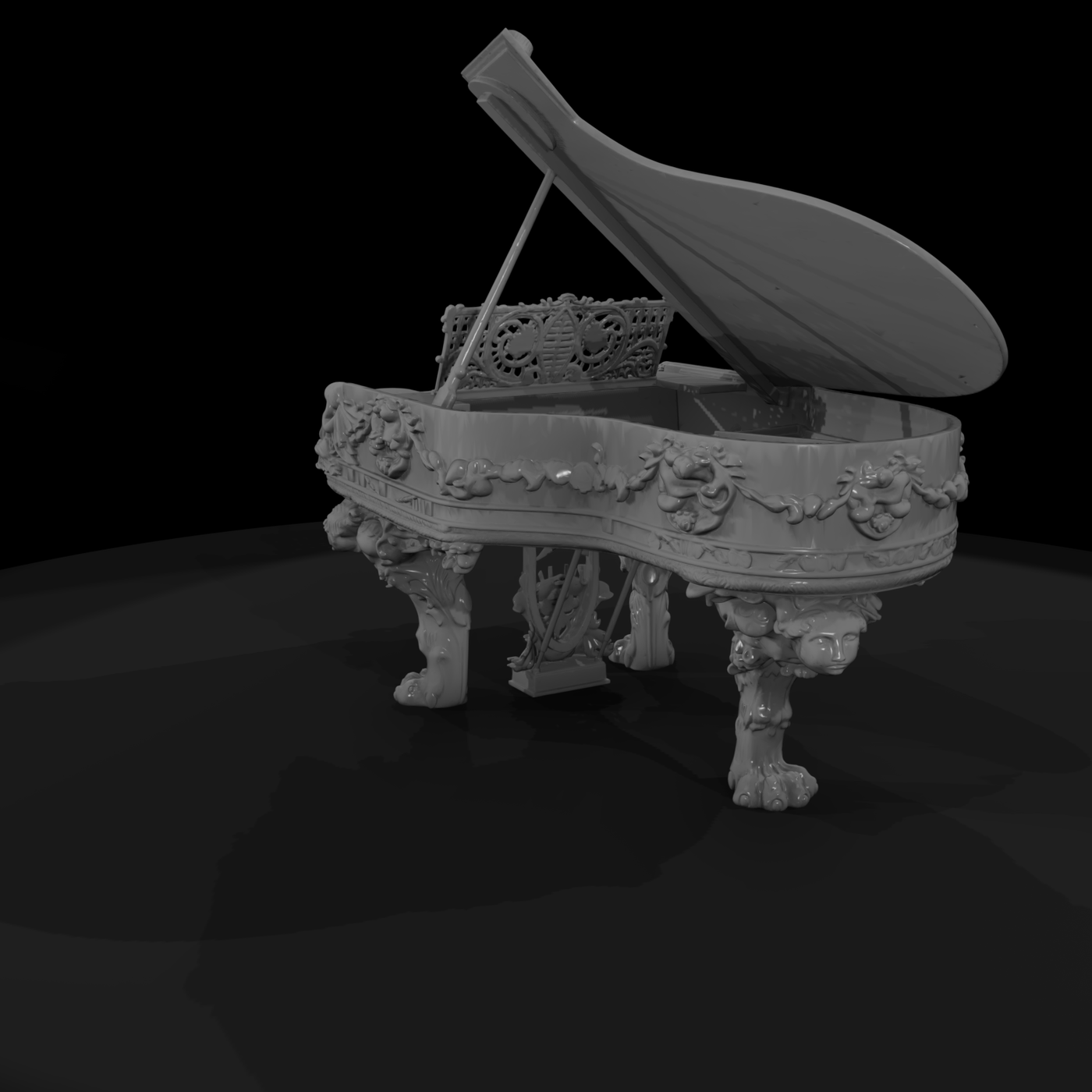 Ornate Grand Piano & Display