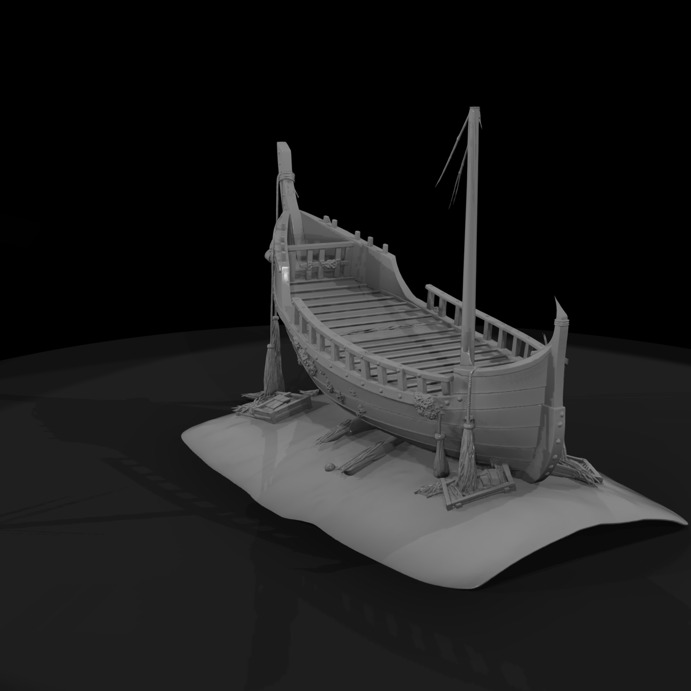 Beached Wooden Shipwreck