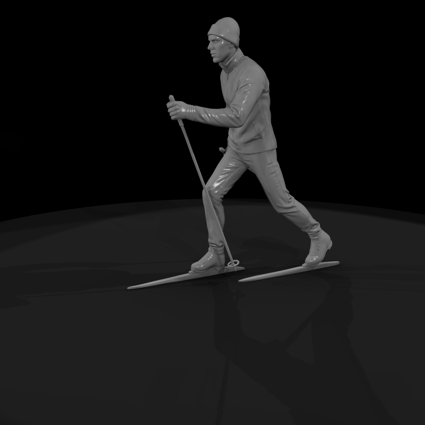 Cross-Country Skier in Racing Suit