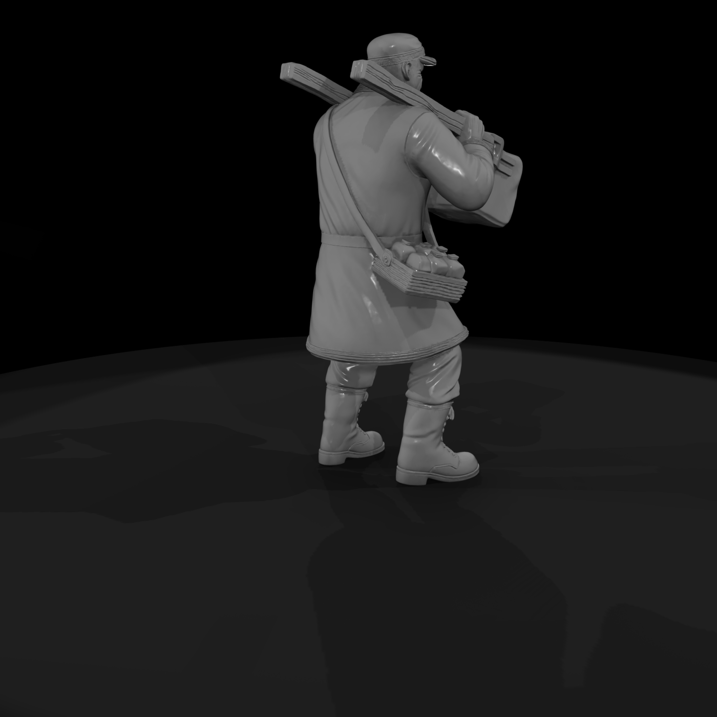 Realistic Ice Delivery Worker Figure