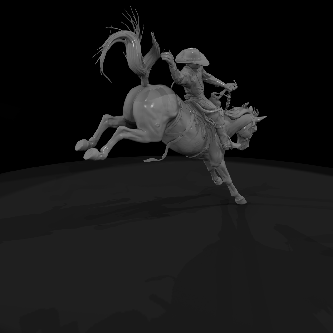 Cowboy on Bucking Horse — Rodeo