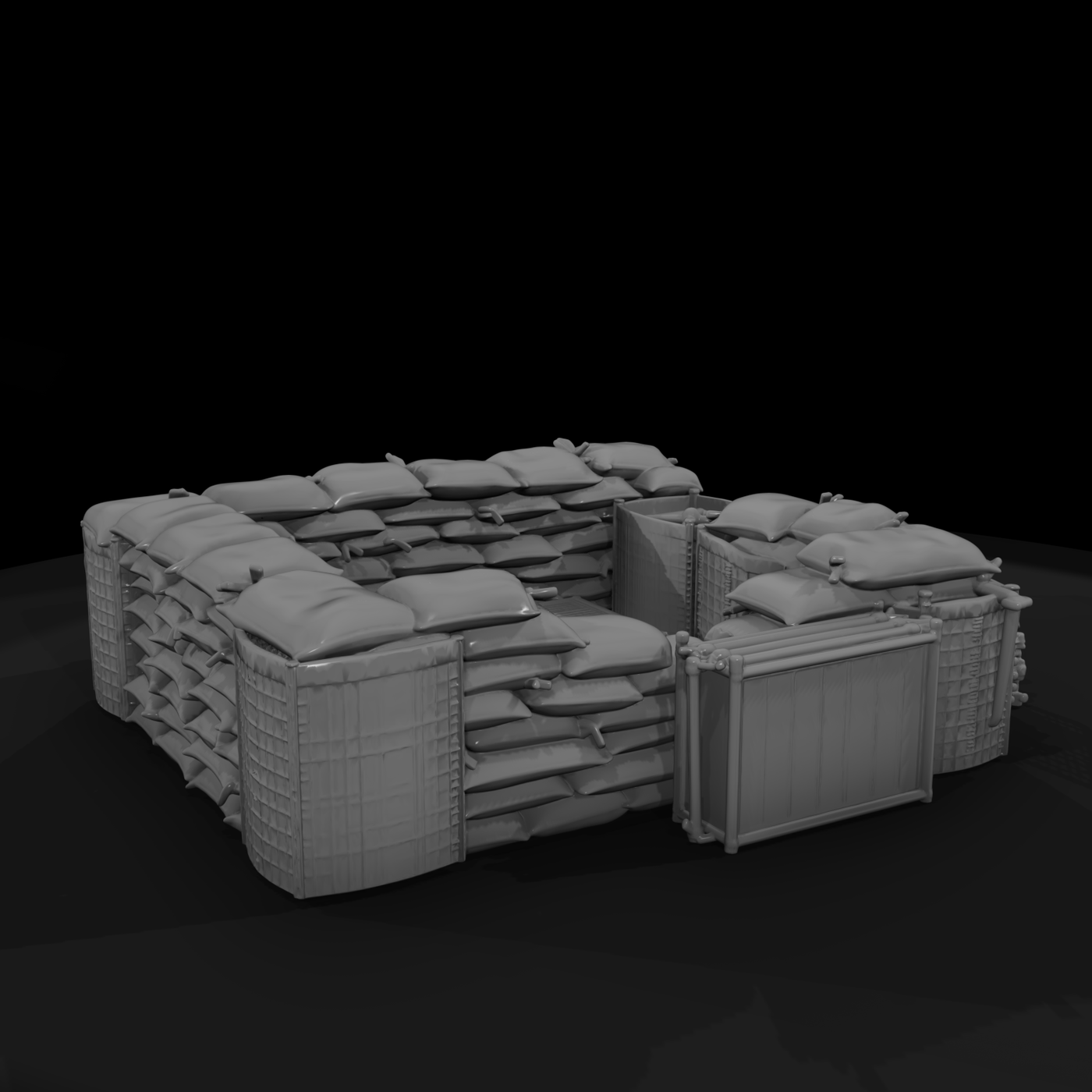 Mil 280 Modern Desert Sandbag Barrier Stockpile