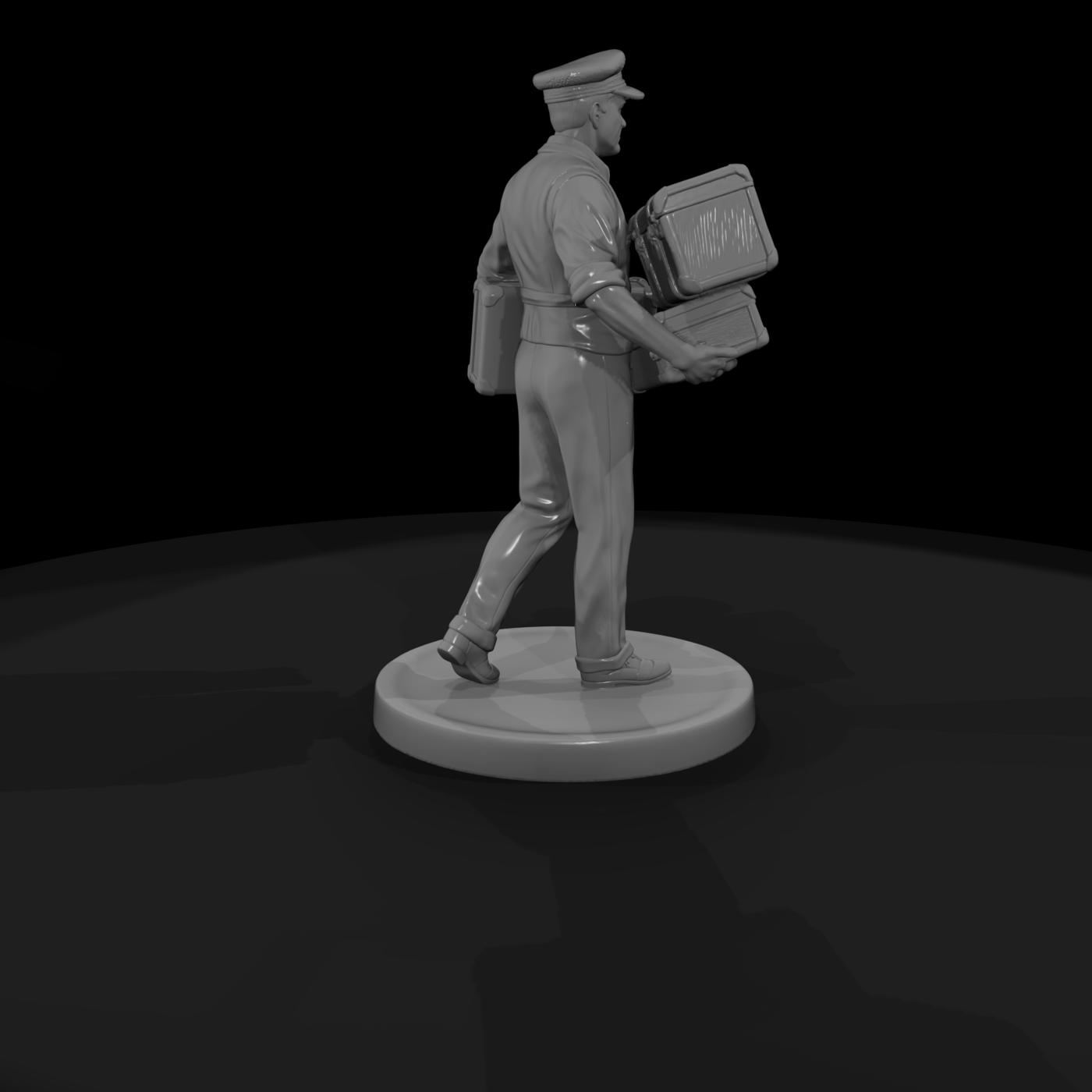 1950s Railway Porter with Suitcases