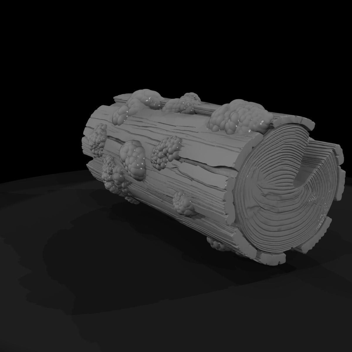 fungus-covered-split-log-3d-printable-terrain-piece-263787