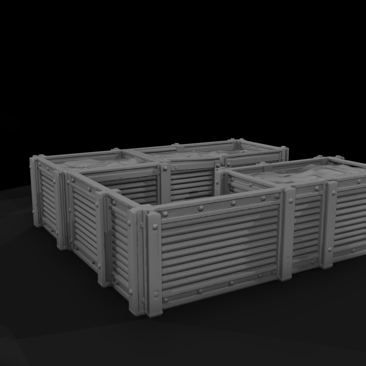 Sandbag-Topped Bin Revetment