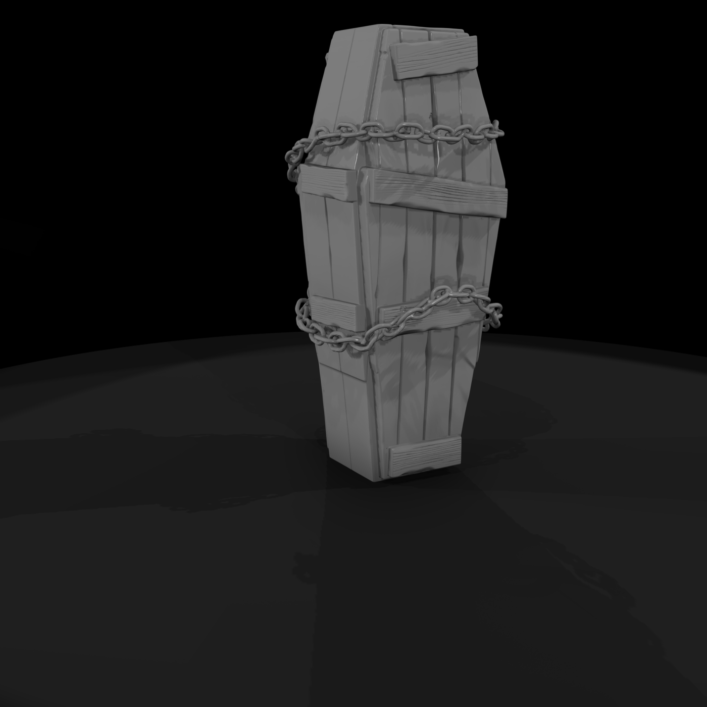 Chained Wooden Coffin