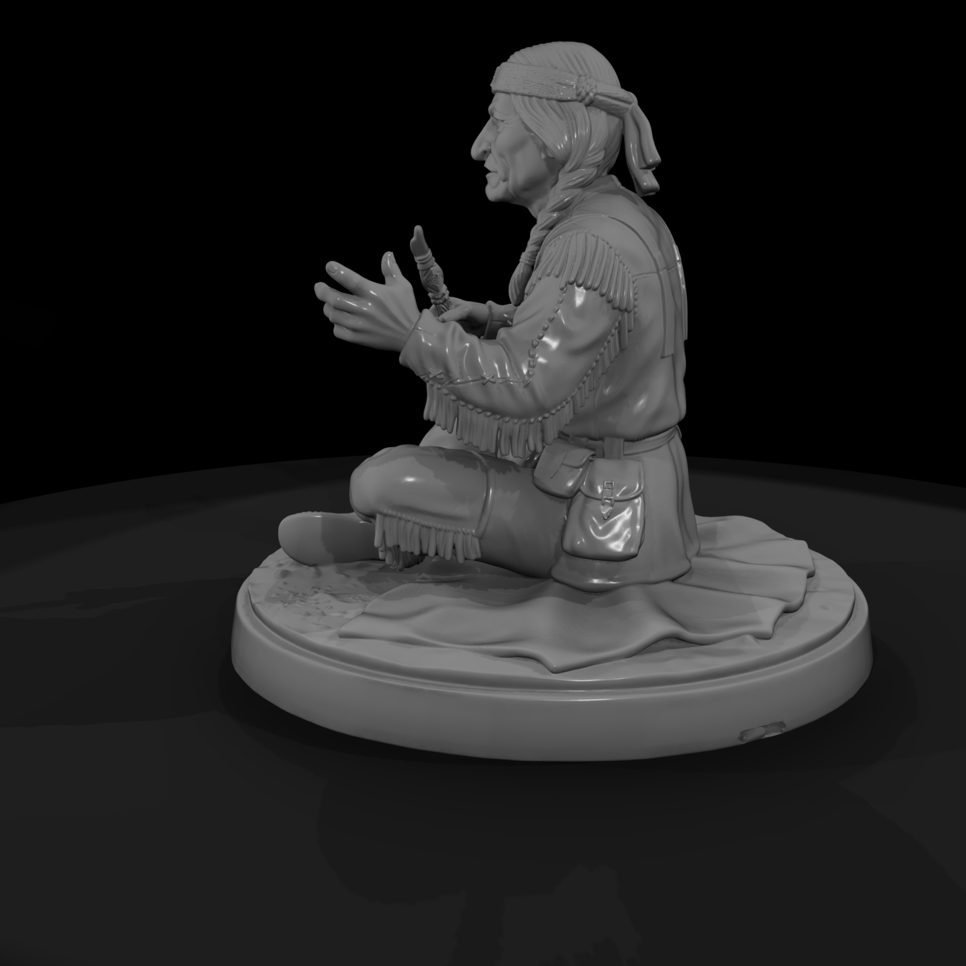 Seated Apache Elder Storyteller