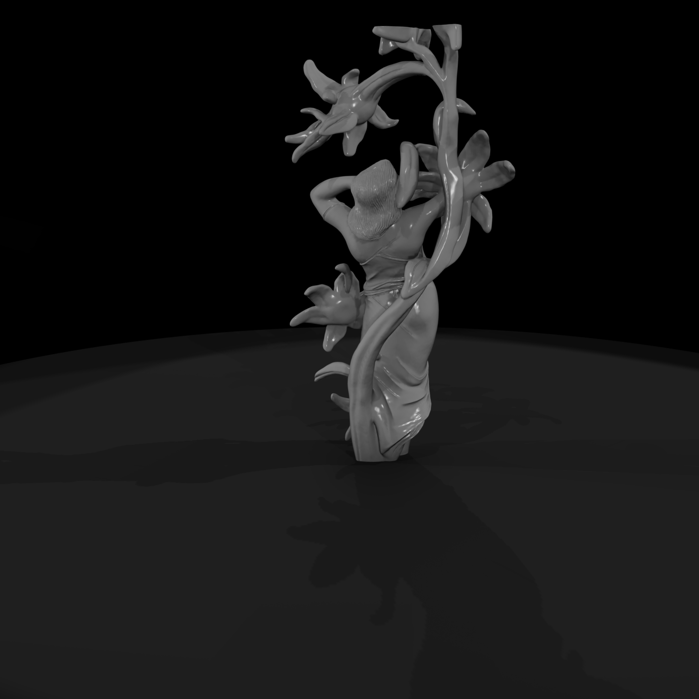 Neoclassical Floral Maiden Statue