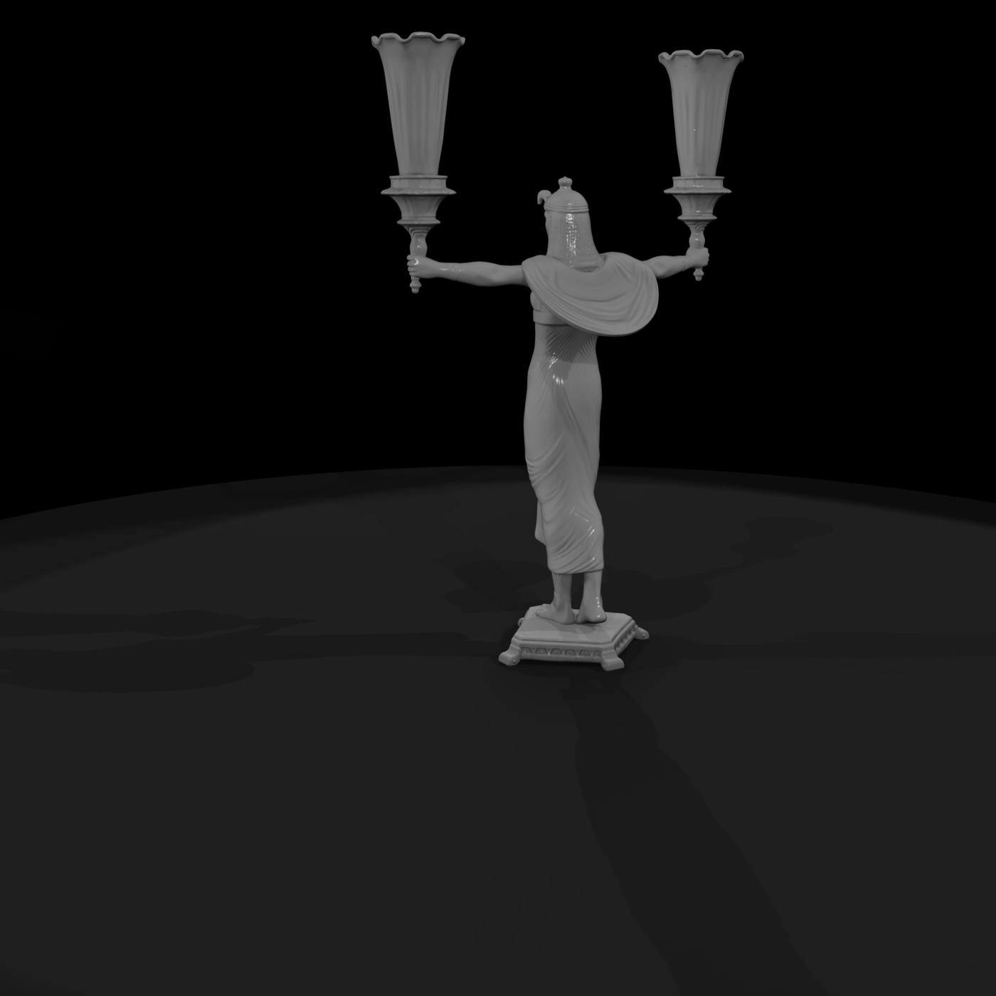 Egyptian Figural Torch Candelabra