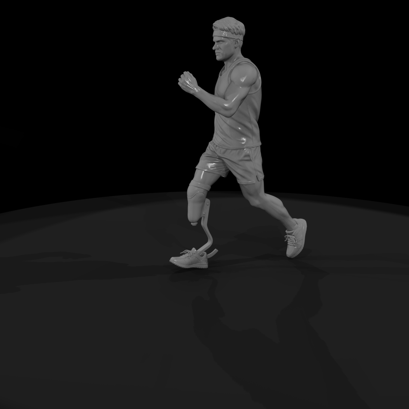 Para-Athlete Sprinter with Running Blade