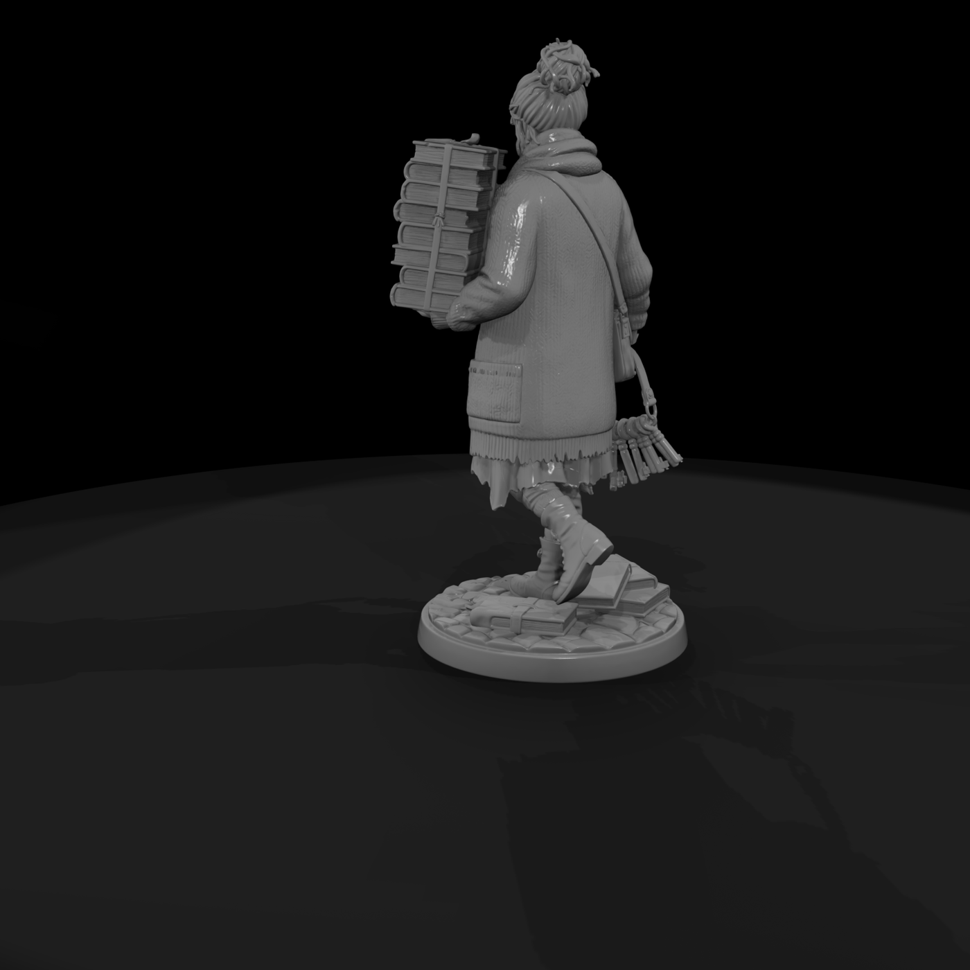 Wandering Librarian with Book Bundle
