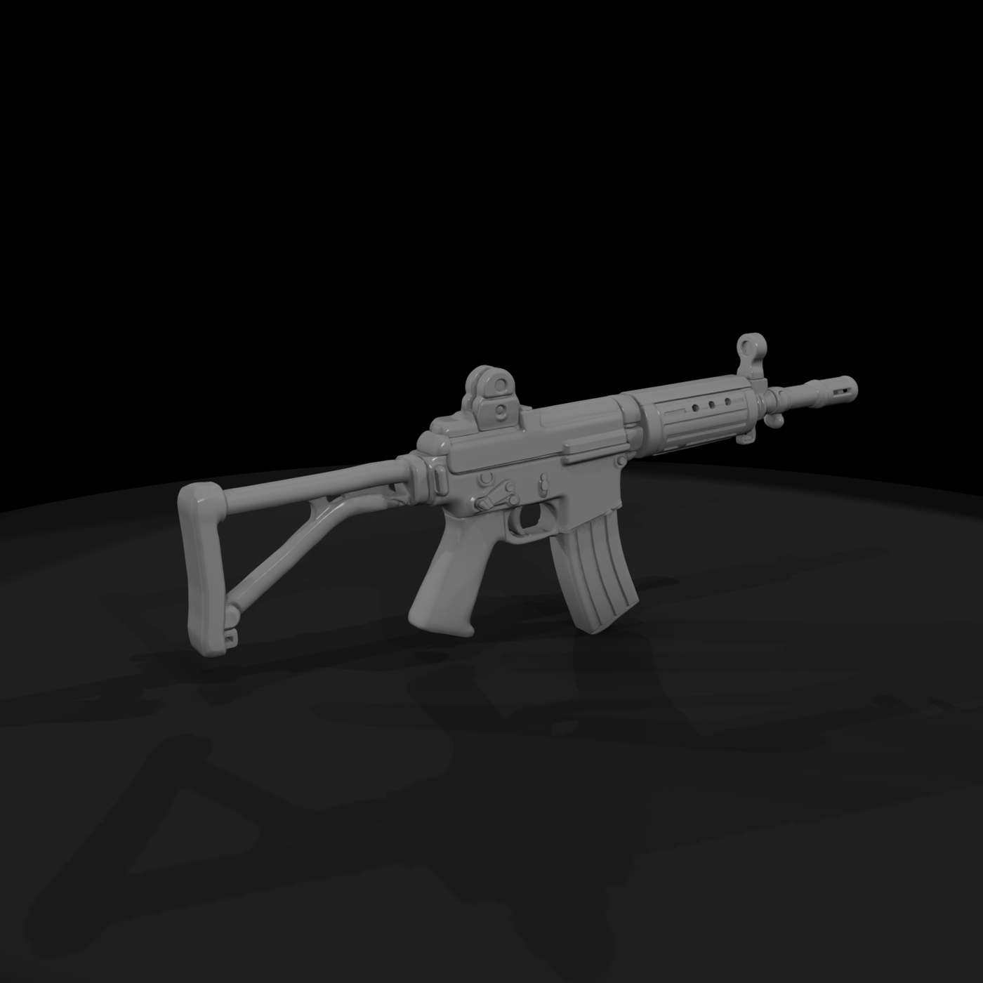 Modern Assault Rifle with Folding Stock