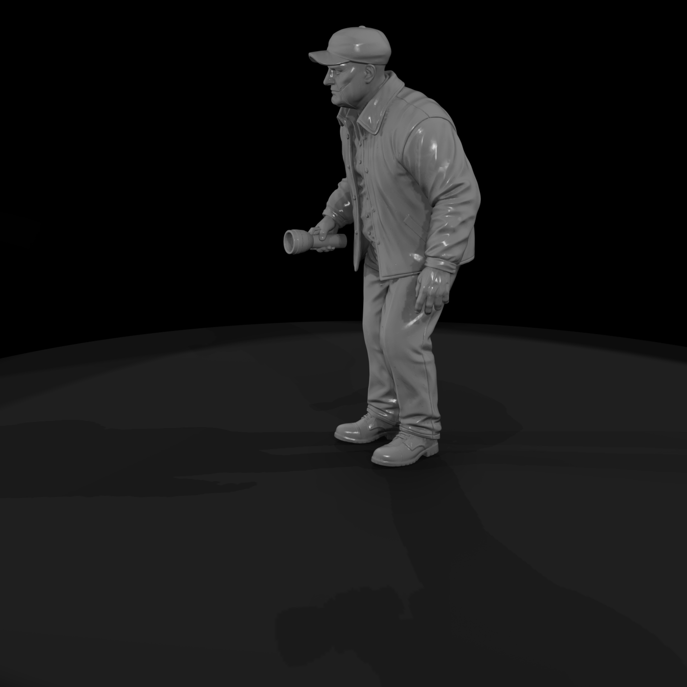 1940s Man with Flashlight
