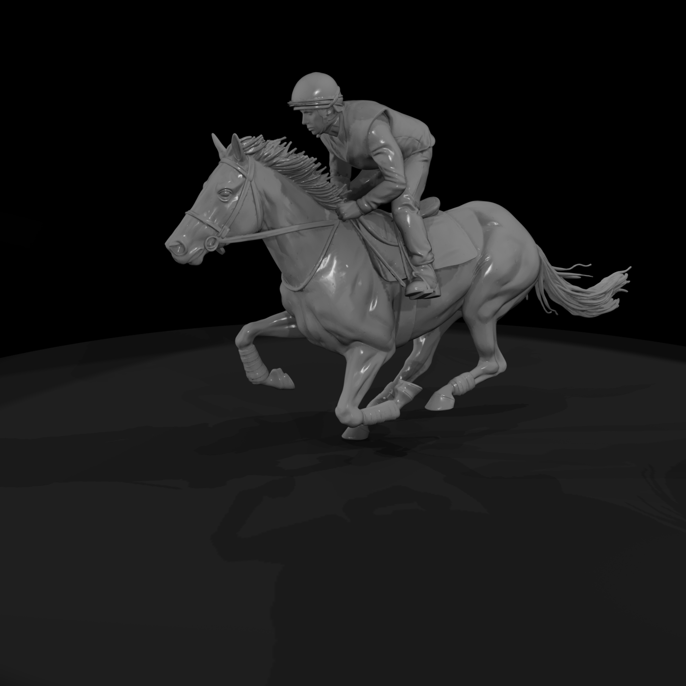 Jockey on Galloping Horse