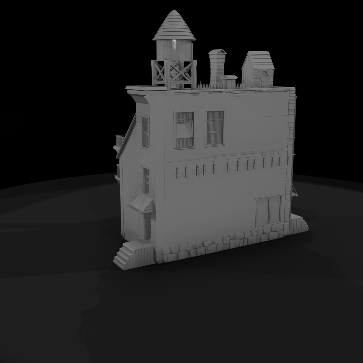 Urban Townhouse with Rooftop Water Tower