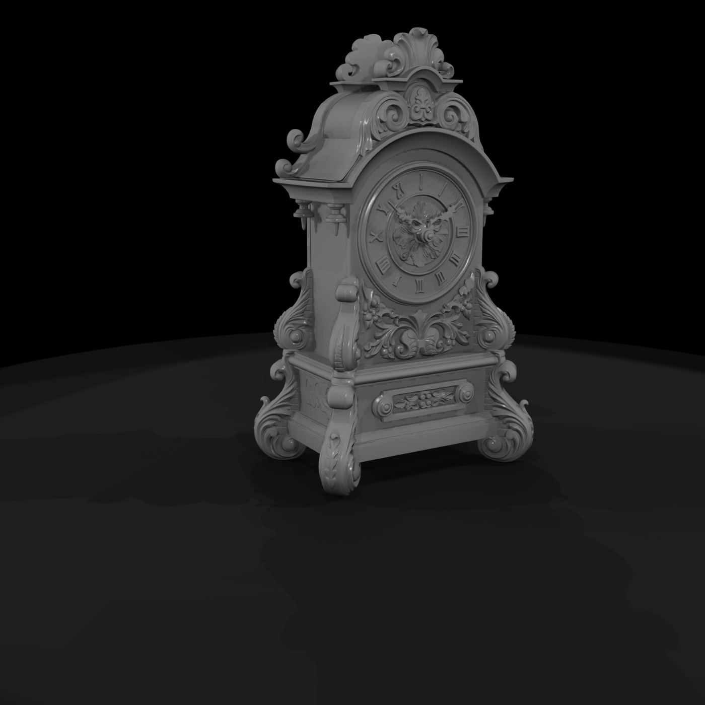 20260612 Ornate Carved Wood Clock 3150319D43