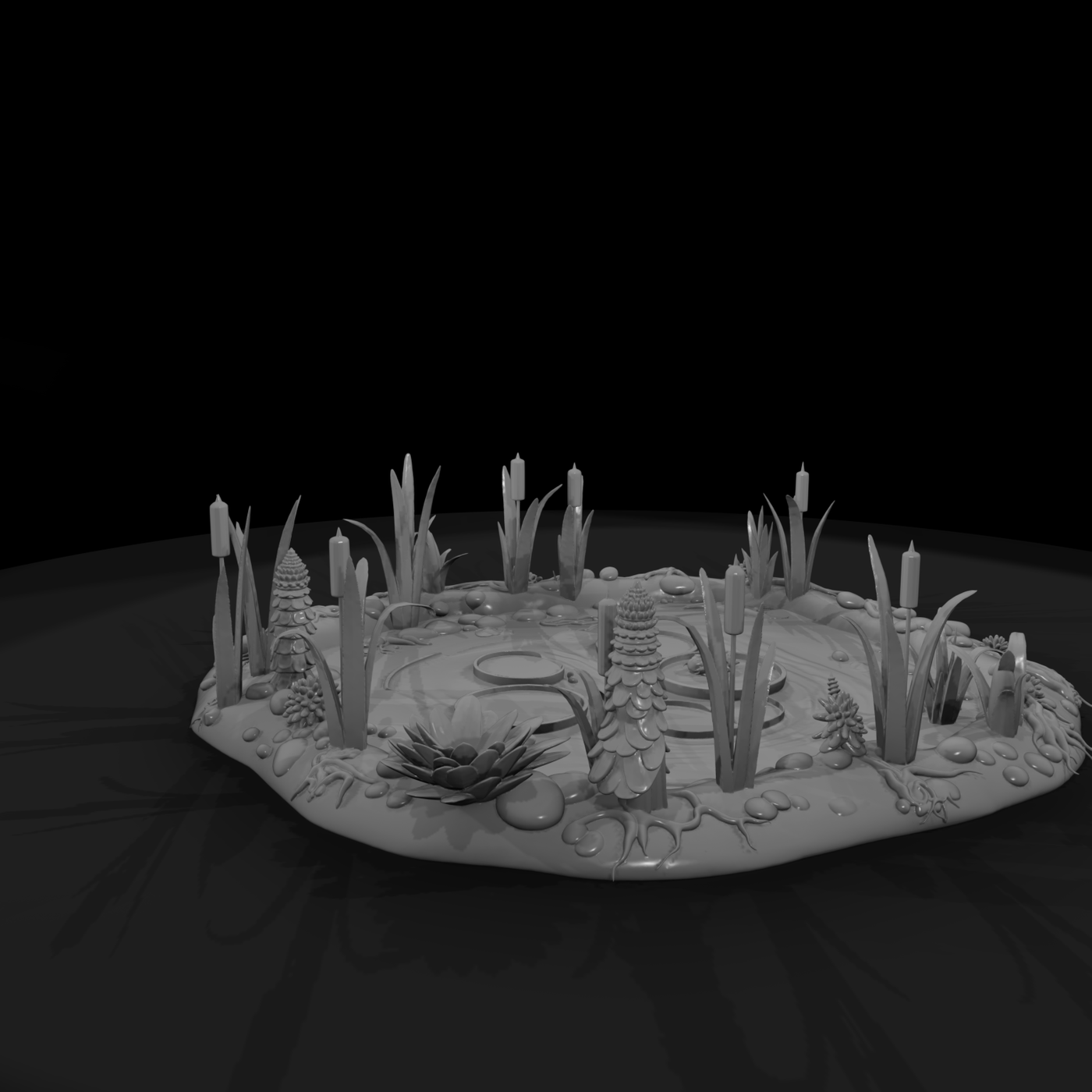 Stylized Wetland Pond Base