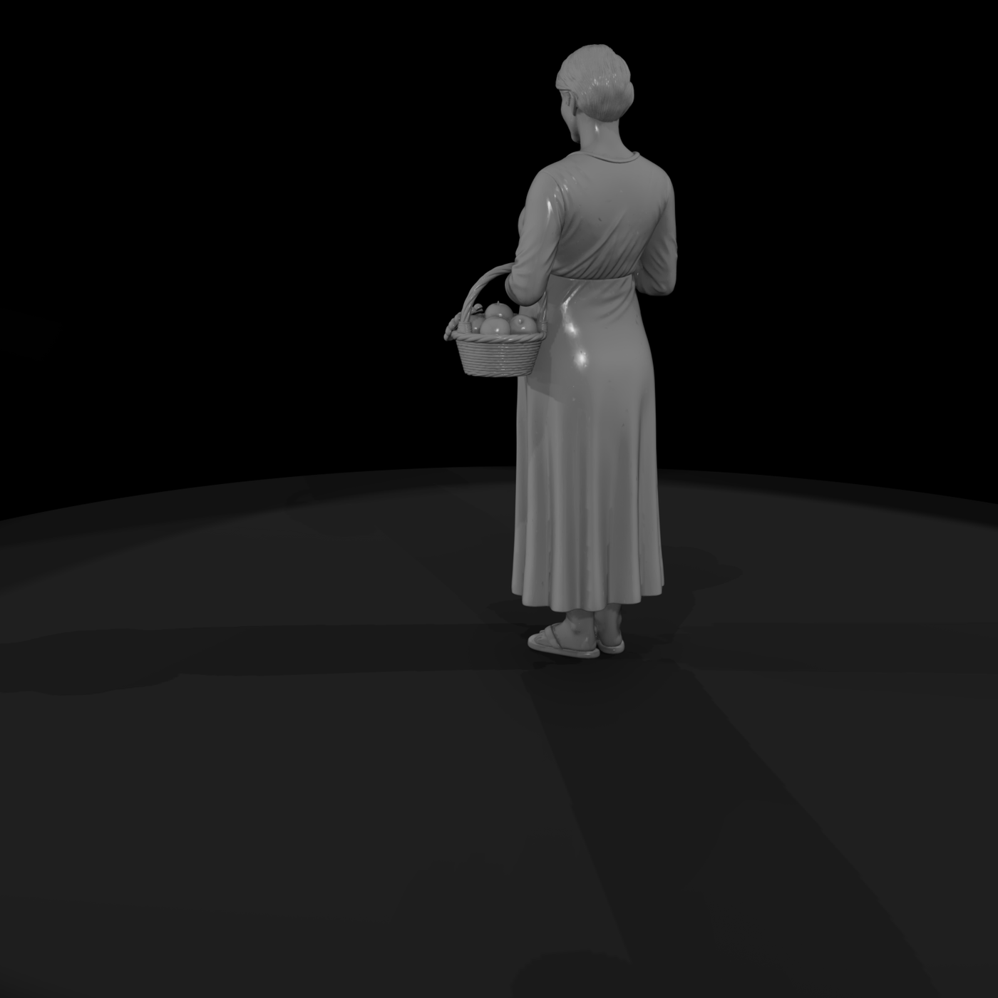 Pregnant Woman with Fruit Basket
