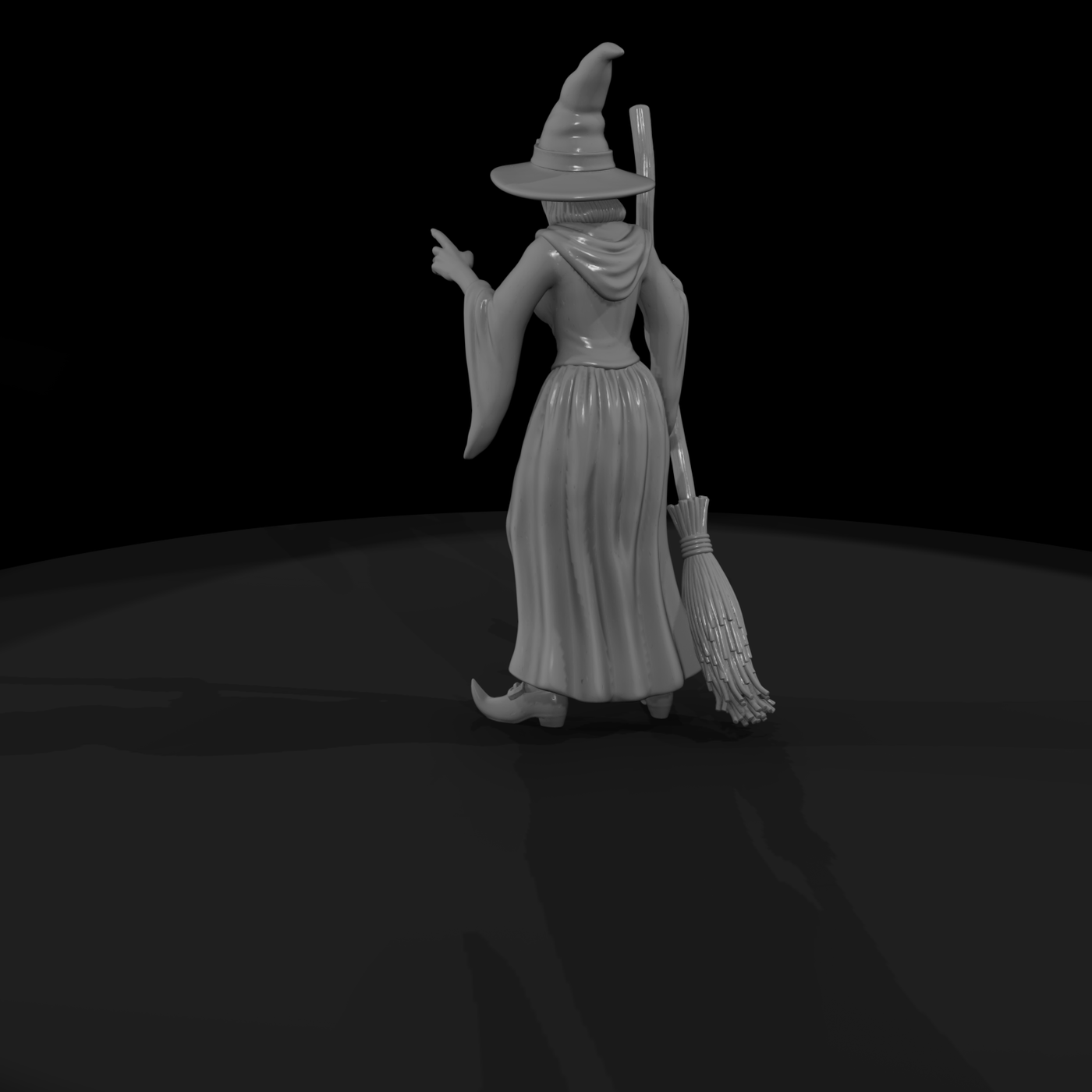 Halloween Witch with Broom