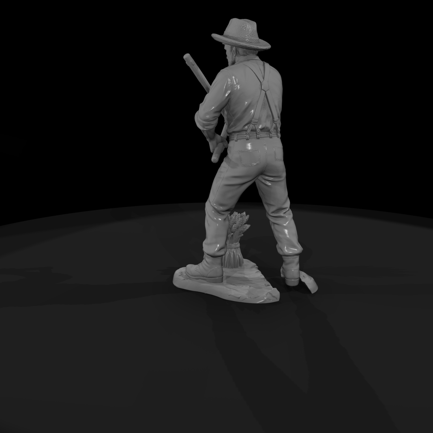 Ww 0168 Townsfolk Threshing Farmer
