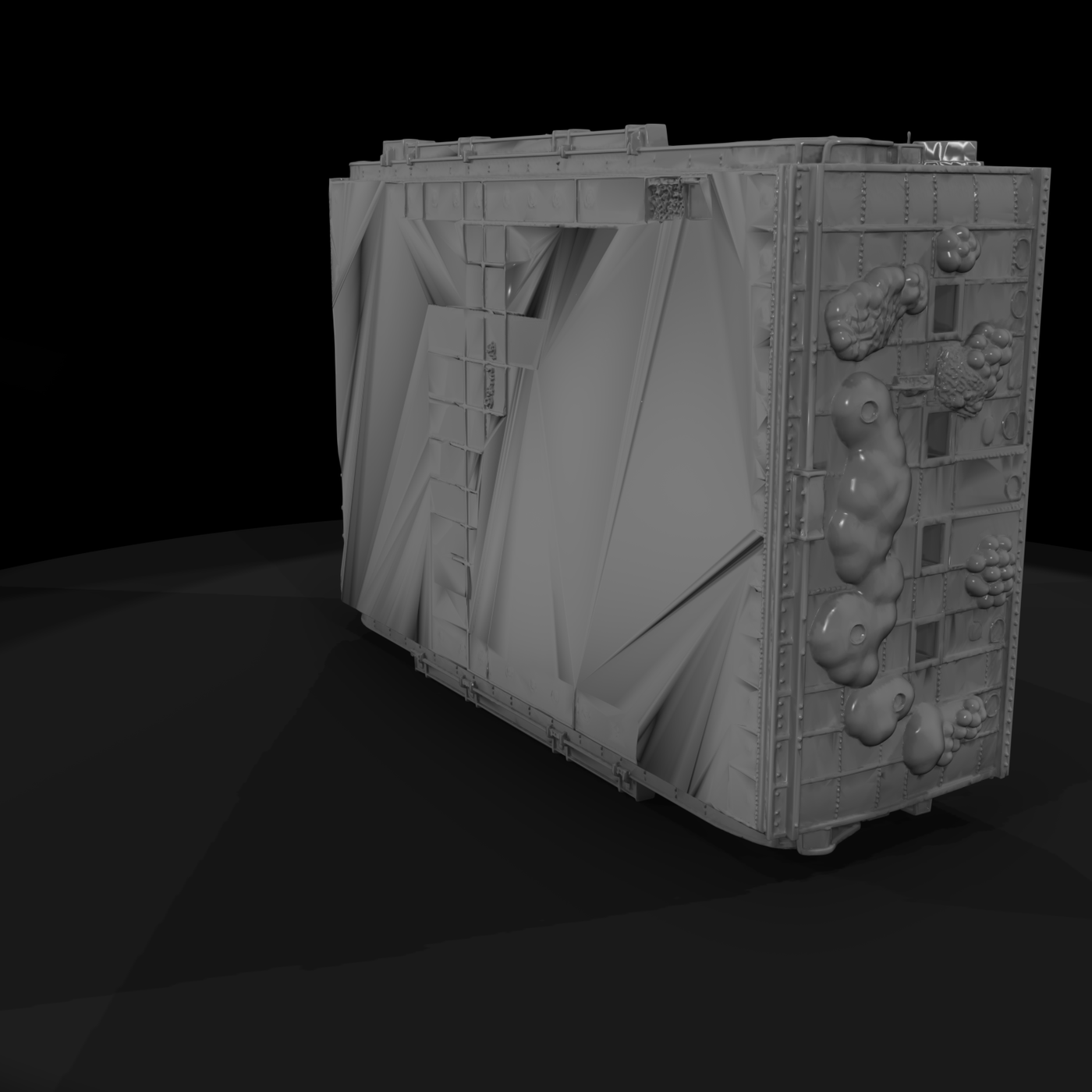 Sunken Shipwreck Vignette — Hard-Surface Wreck