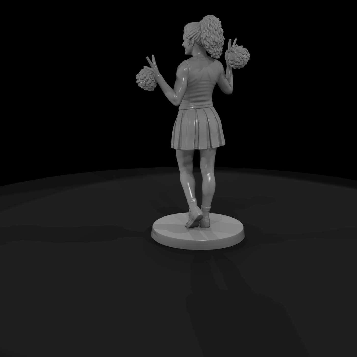 Cheerleader with Pom-Poms