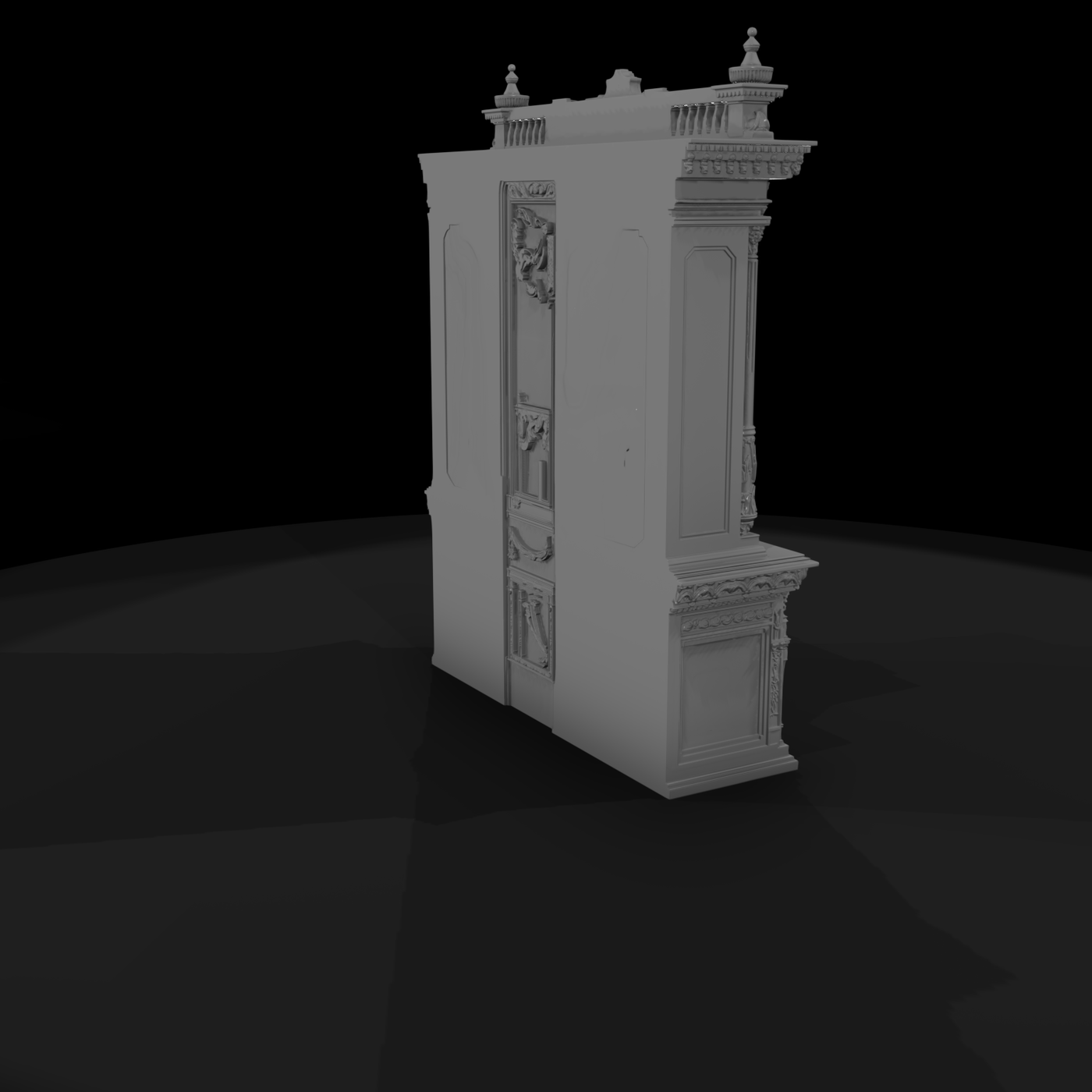 Neoclassical Carved Display Cabinet