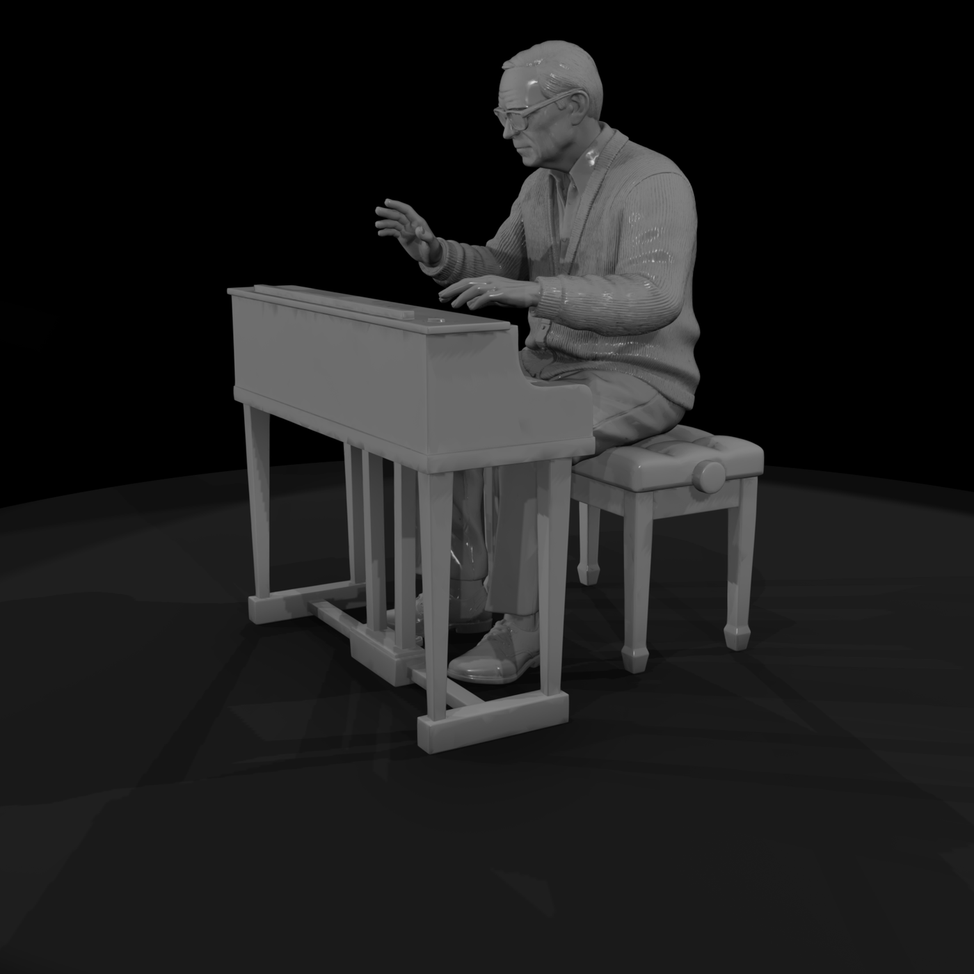 0160 Elderly Retiree Piano