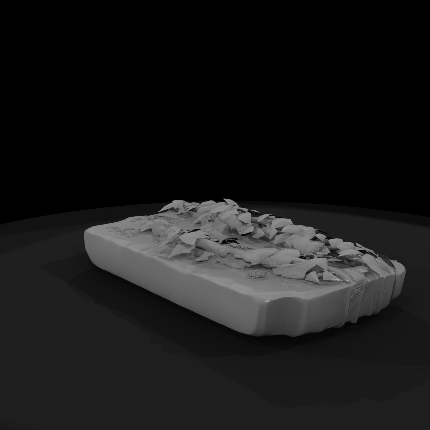 Overgrown Weathered Grave Slab