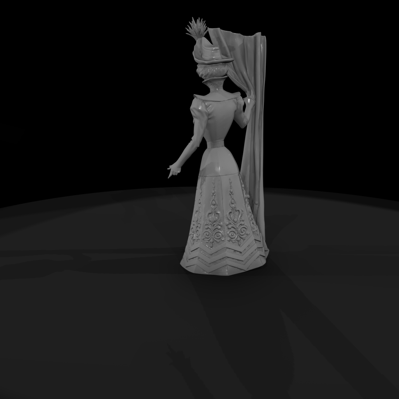 Edwardian Lady in Formal Gown
