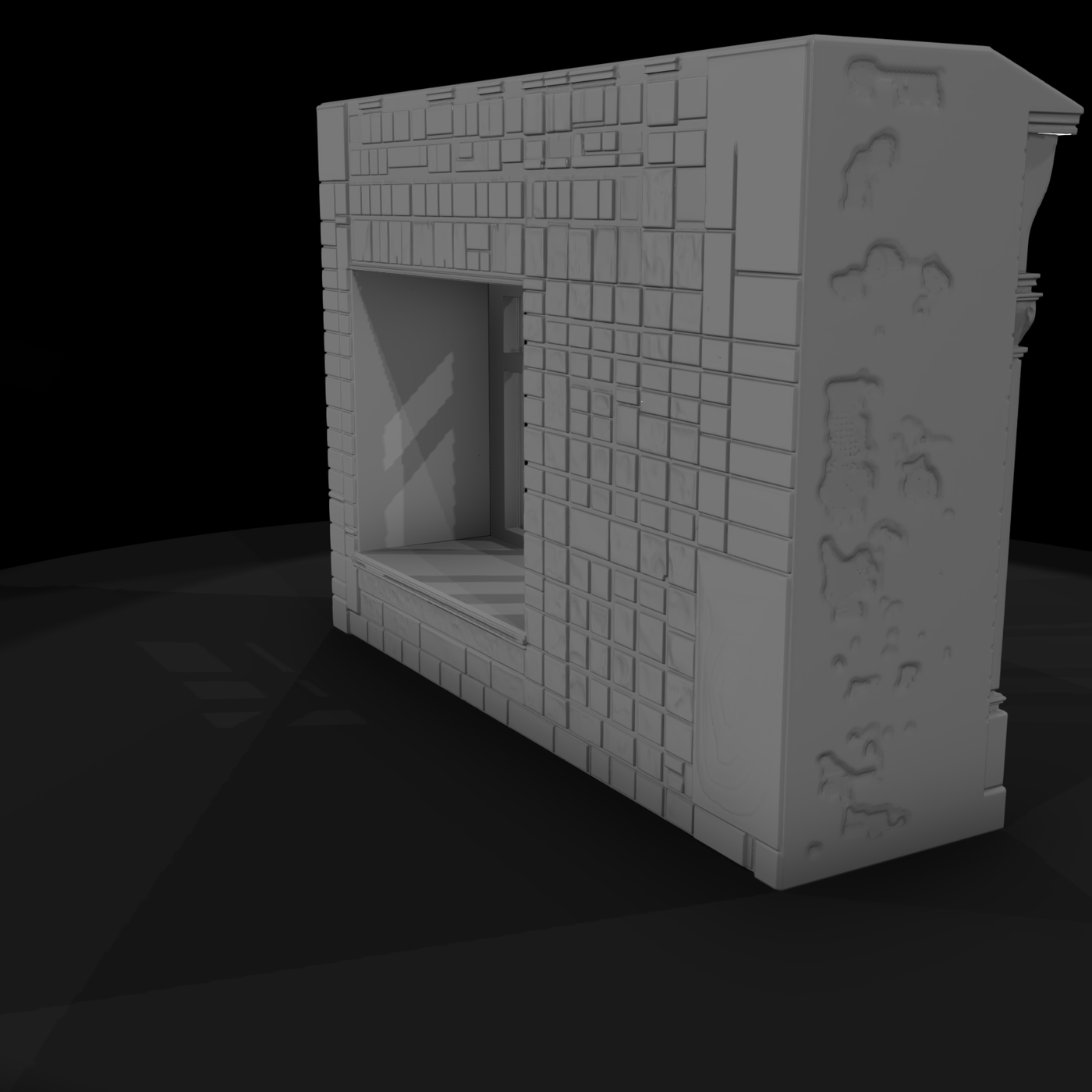 Victorian Storefront Facade Untextured 3D Asset 0Q