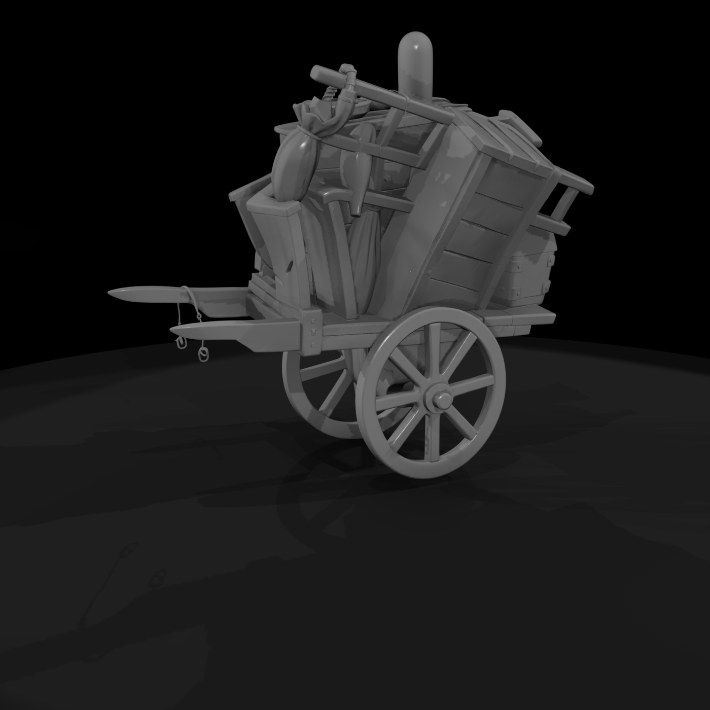 Medieval Merchant Travel Cart